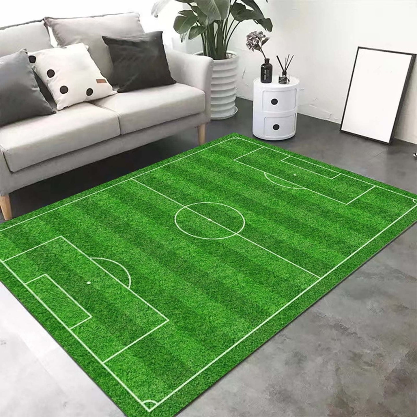 LuxeLiving Indoor/Outdoor Area Soft Rug, Football Field Grass Floor Rug, 100% Polyester Non-Slip, for Living Room Coffee Table Home Decoration Gifts, 39.37x78.74in