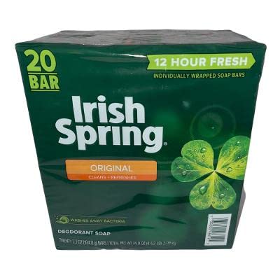 Irish Spring Bar Soap (20/4 Oz Net Wt Oz), Original, 80 Ounce (Pack Of 1)