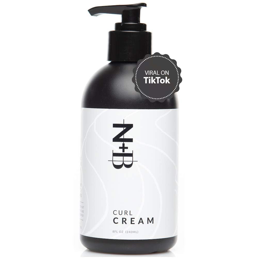 N+B Hair Curl Defining Cream | Non-Sticky, Anti-Frizz, Curl Enhancer Styling Lotion | Boost Shine & Volume | For All Hair Types,