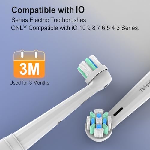 Toothbrush Replacement Heads Compatible with Oral B iO Electric Toothbrush, for iO 2 3 4 5 6 7 8 9 10 Series Toothbrush Head Refill, Pack of 6 White