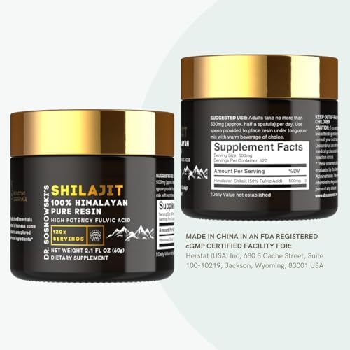 Dr Sosnowski's BioActive Shilajit Resin 60g | 120 Servings | High Potency Fulvic Acid