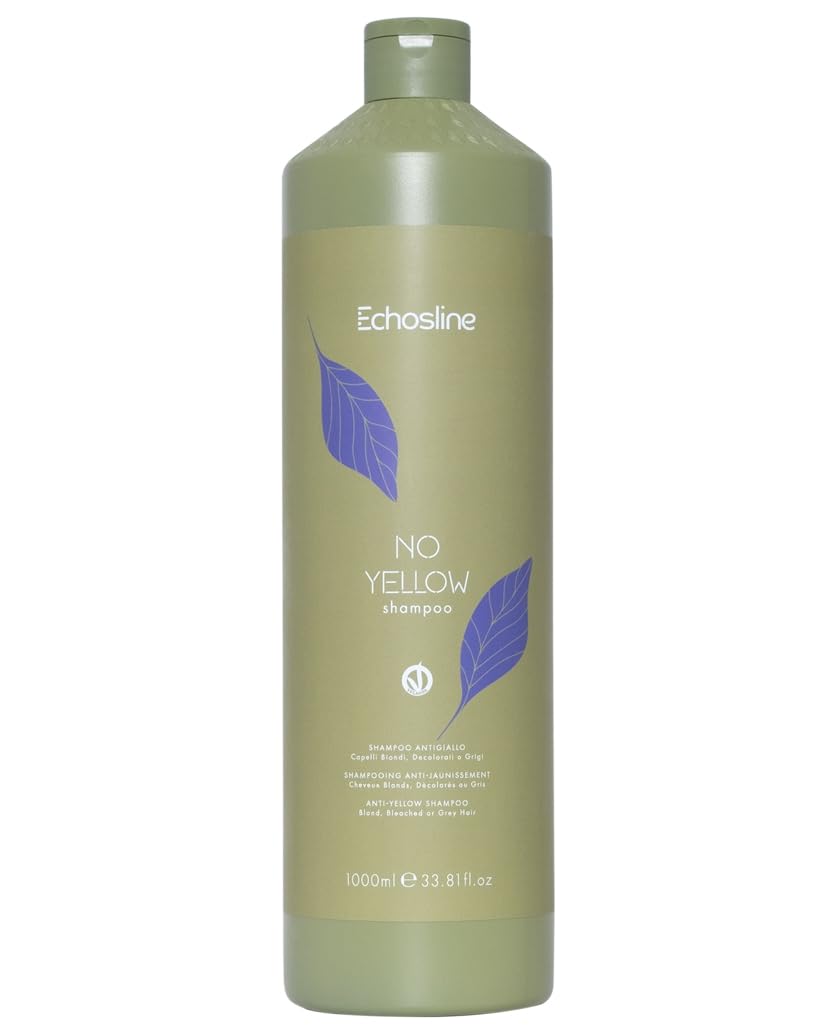 Echosline Anti-Yellow Hair Shampoo Neutralizes Brassy Tones - 1000 Ml. / 33.8 Fl.Oz.