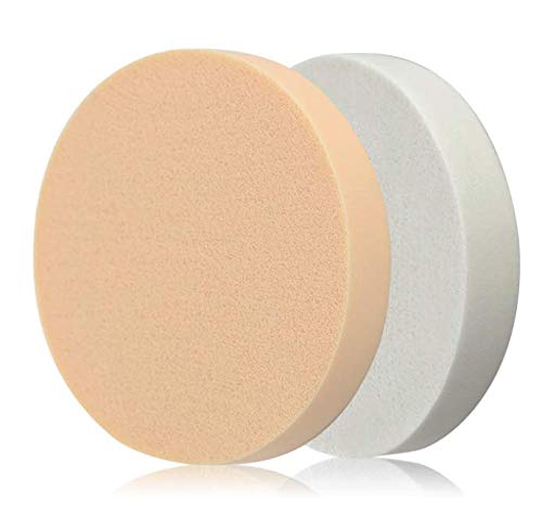 Lassum 6 Pcs Round Makeup Sponge Facial Powder Puff,Beauty Makeup Foundation Powder Puff -Uses For Dry And Wet 3.54'' Diameter