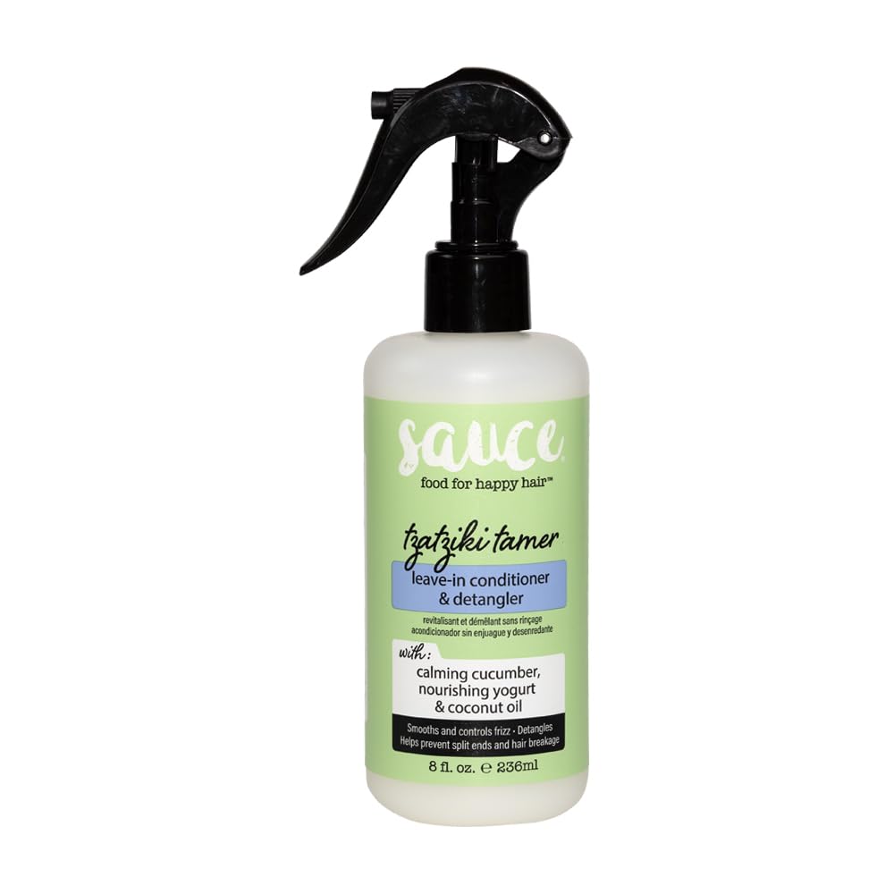 Sauce Beauty Tzatziki Leave In Conditioner And Detangler Spray - Leave In Conditioner For Curly Hair, Oily & Damaged Hair - Smoo