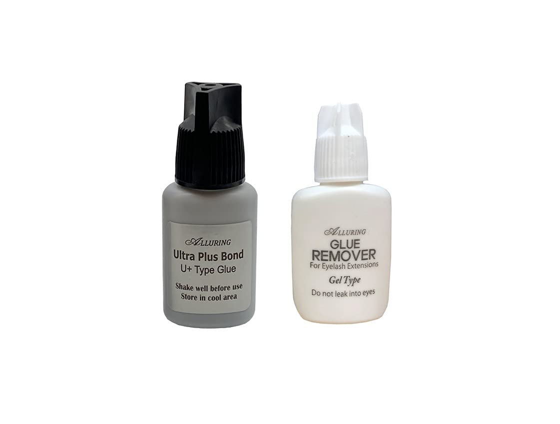 Alluring Ultra Plus Powerful Glue Adhesive Strong Long Lasting 10Ml & Alluring Glue Remover (Gel Type)