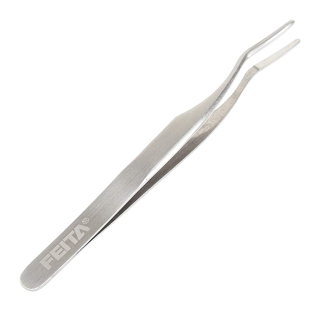 False Eyelash Applicator - Feita Professional Curved Eyelashes Extension Tweezer For Easy Lashes Application And Removal - Silve