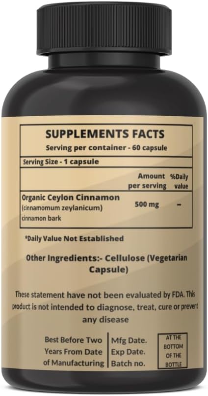 Organic Ceylon Cinnamon Capsule (Pack of 20)