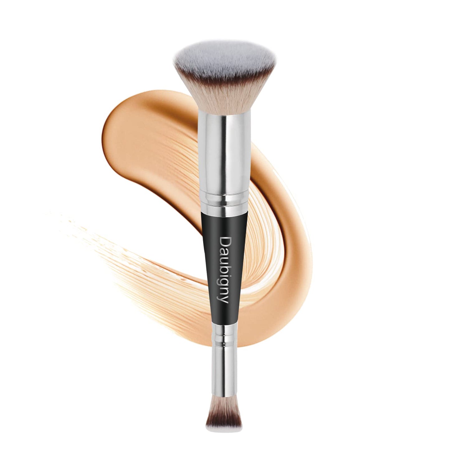 Daubigny Makeup Brushes Dual-Ended Pro Foundation Brush Concealer Brush Perfect For Any Look Premium Hair Flat Top Flawless Brus