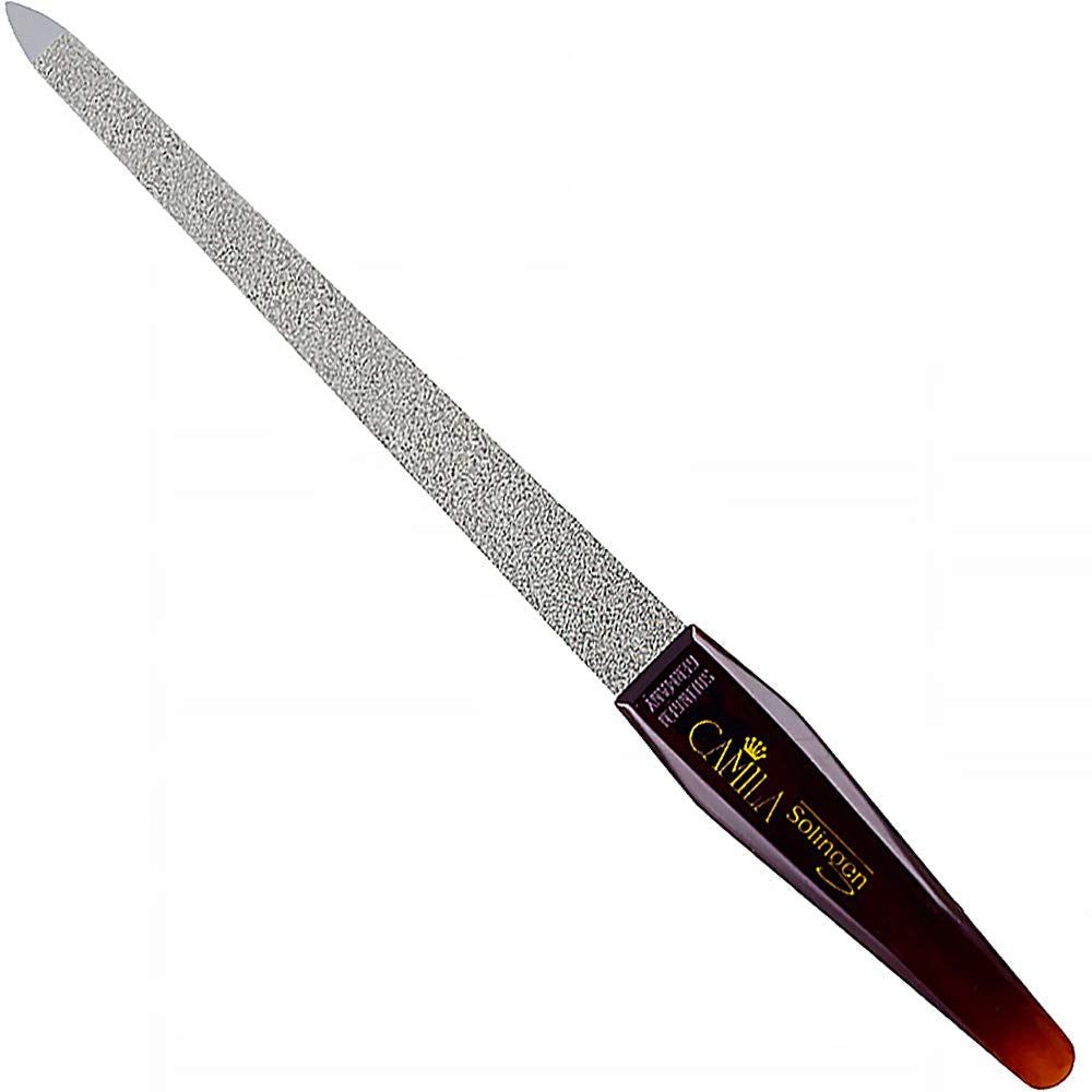 Camila Solingen Cs18 Sapphire Metal Nail File For Natural Nails Fingernail And Toenail Care, 7'' Double Sided Coarse And Fine Fo