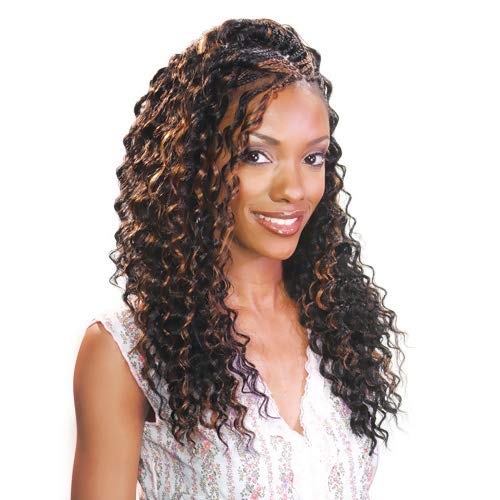 Freetress Synthetic Hair Braids Deep Twist Bulk 22'' (6-Pack, 1B)