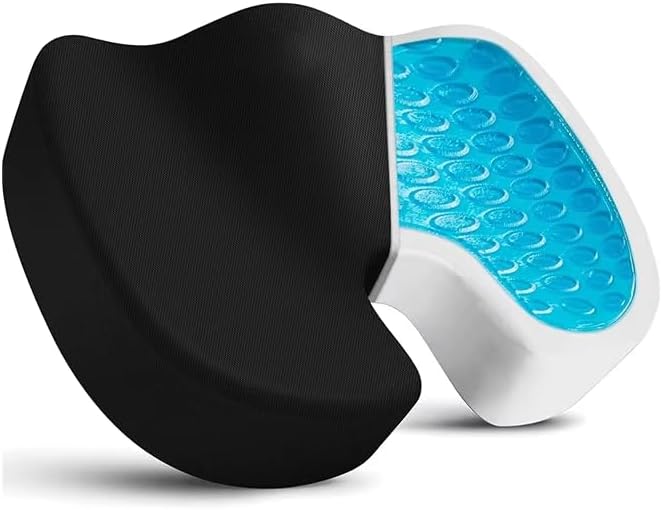 Seat Cushion – Memory Foam, Non-Slip Orthopedic Coccyx Support for Office Chairs, Car Seats & Home, Ergonomic Tailbone, Sciatica & Lower Back Pain Relief