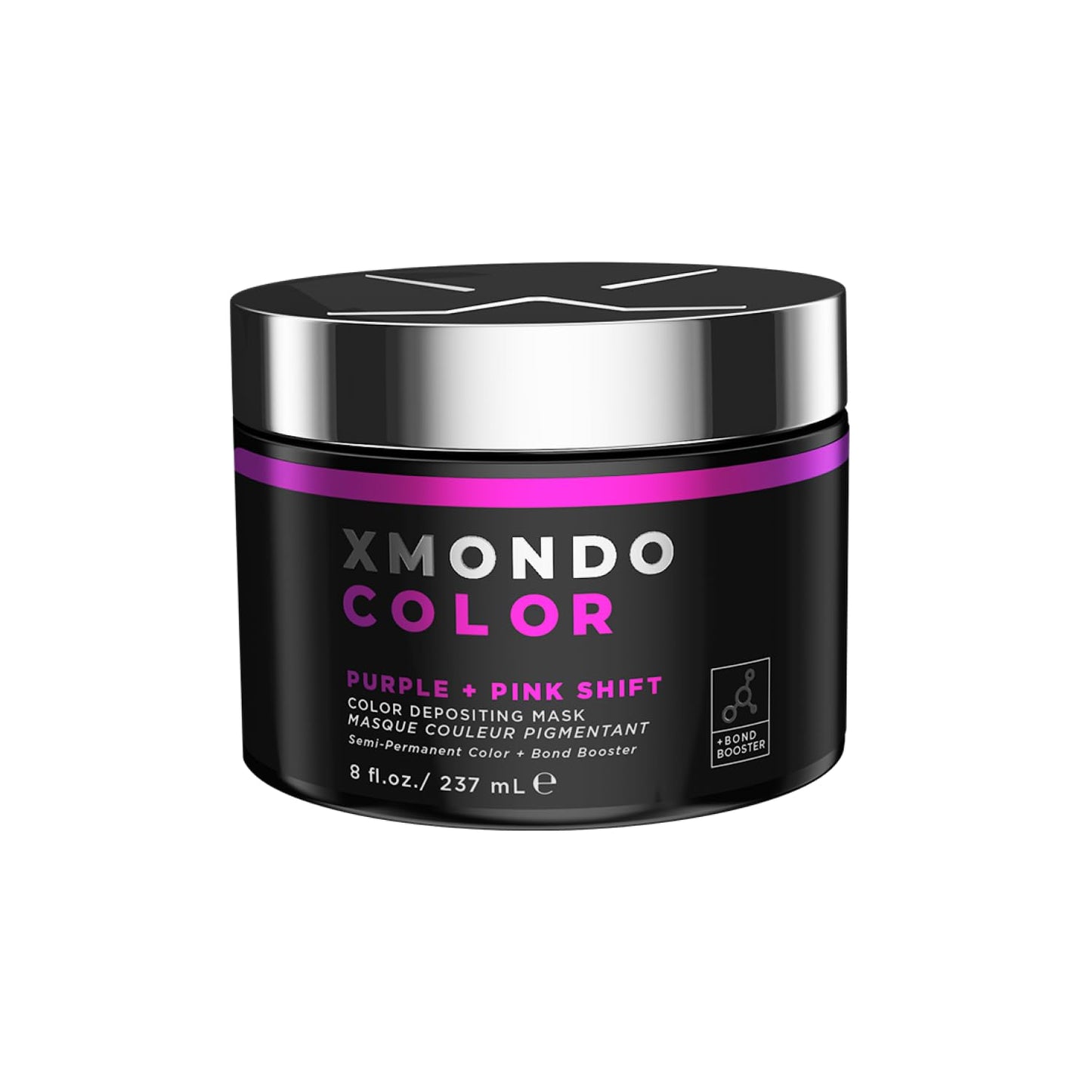 XMONDO Color Purple + Pink Shade Shift Color Depositing Mask & Semi-Permanent Hair Dye | Infused with Bond Boosters & Hyaluronic Acid to Nourish, Revitalize & Repair, Vegan Formula, 8 Fl Oz 1-Pack