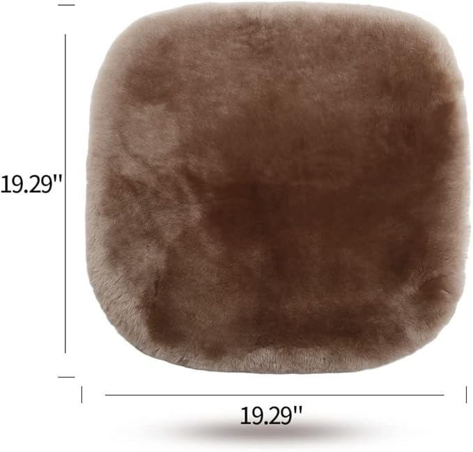 Genuine Sheepskin Auto Seat Pad, Australian Soft Wool Seat Cover Breathable and Sweat-Wicking Comfort Warm Universal Fit,19.2 inch x19.2 inch (Front seat Cushion 1pc, Ivory White)