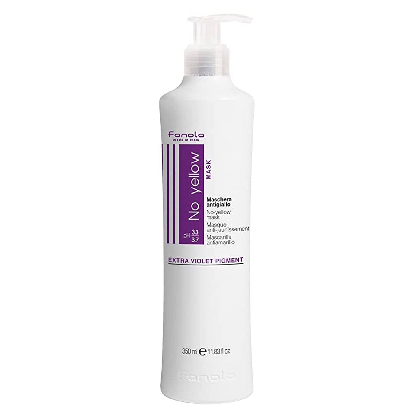 Fanola No Yellow Mask 11.8 Oz - Anti Brass Color Depositing Purple Mask - Hair Toner For Blonde, Silver, Gray, And Highlighted H