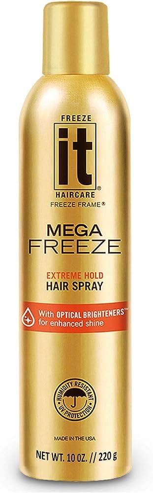 It Haircare Mega Freeze Extreme Hold Hair Spray | 7.75 Oz. | Vitamin B5 & Hydrolyzed Wheat Protein | Humidity Resistant | Optica