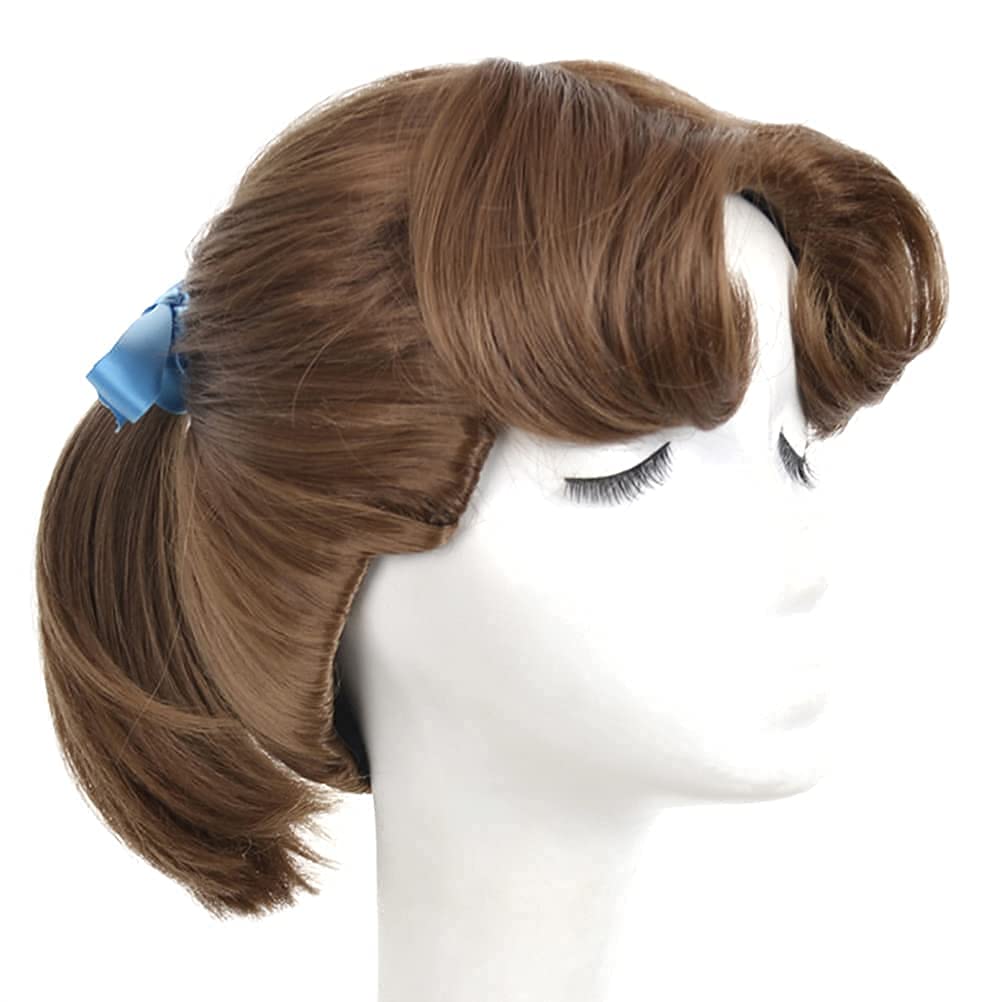 Yuehong Brown Ponytail Wig Cosplay Animation Wig For Women Party Costume Halloween Hair Wigs