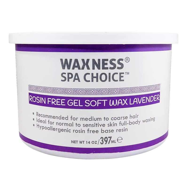 Waxness Spa Choice Rosin Free Gel Soft Wax Lavender 14 Oz / 397 Ml
