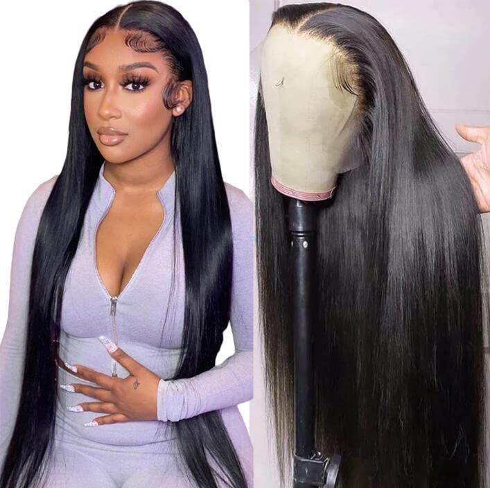Nvl 30 Inch Lace Front Wigs Human Hair Pre Plucked With Baby Hair 200 Density 13X4 Hd Transparent Straight Lace Front Wigs For W