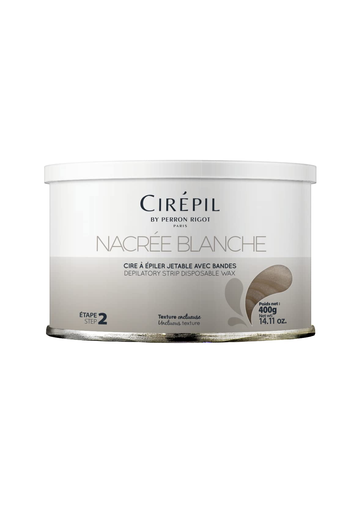 Cirepil - Nacr E Blanche - 400G / 14.11 Oz Wax Tin - Unscented - Onctuous Texture - Perfect For Large Areas - Very Efficient, U