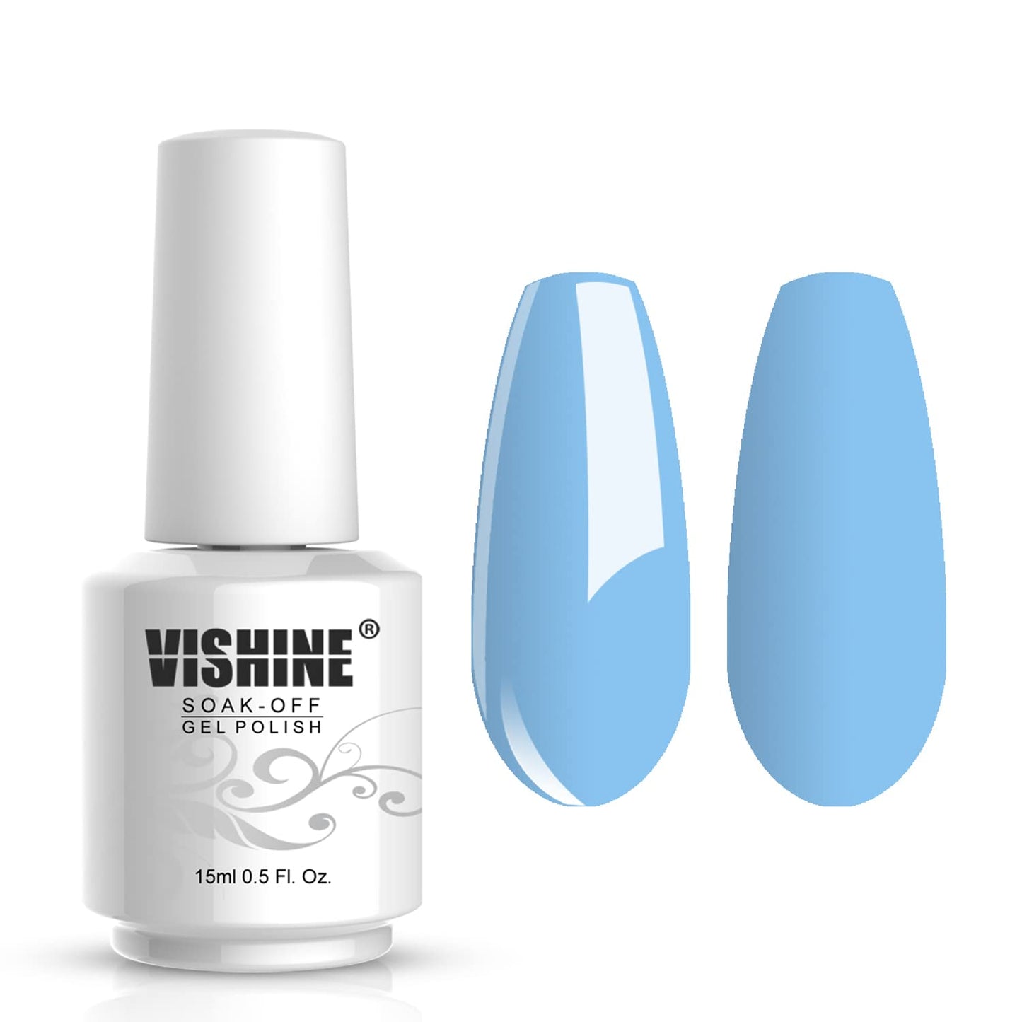 Vishine Gelpolish Gel Nail Polish Lacquer Shiny Color Soak Off Uv Led Professional Manicure Pinkish Blue(1595)