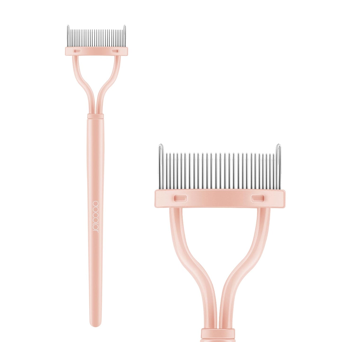 Docolor Eyelash Comb Eyelash Separator Mascara Applicator Eyelash Definer With Comb Cover Pink