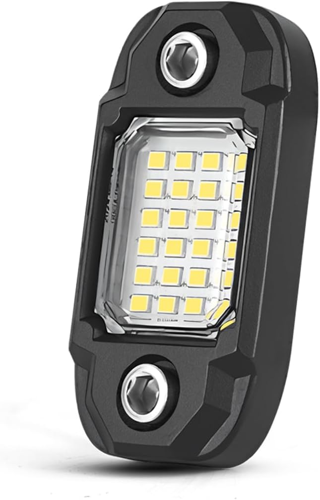 12Pods LED Rock Lights White 24led Chips Waterproof Neon Underglow Lighting Kit for Trucks SUV ATV Car