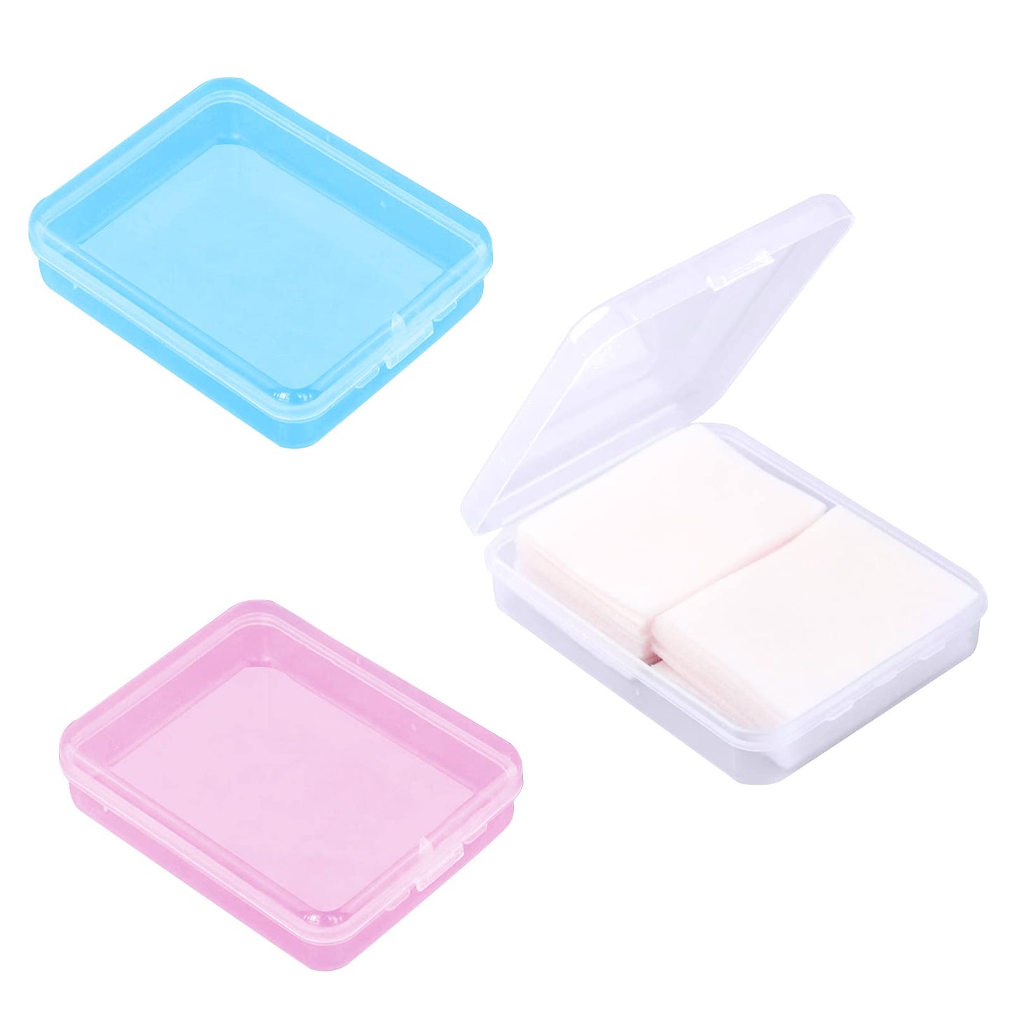 Kkonhii Portable Travel Cotton Pad Holder Cotton Swab Ball Holder Dispenser Cosmetic Sponge Storage Box With Transparent Lid Sto