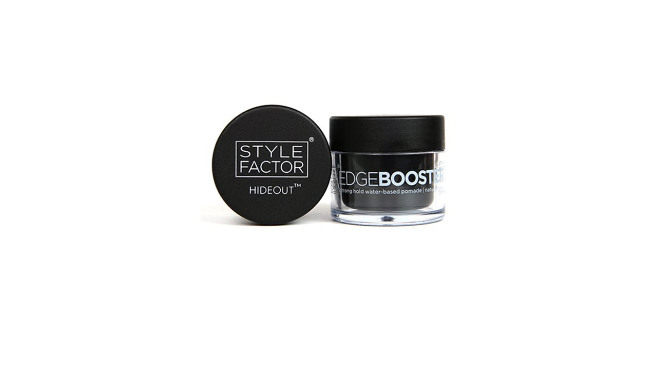 Style Factor Edge Booster Hideout Hair Pomade Hold Color Gel 0.8Oz Natural Black (Natural Black)
