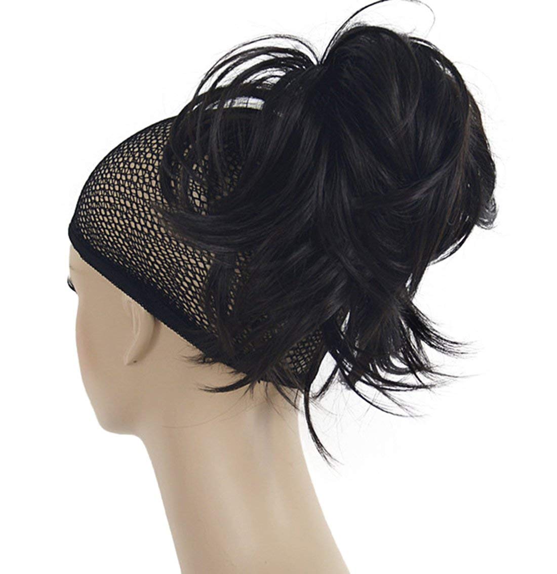 Lydell Adjustable Messy Style Ponytail Hair Extension Synthetic Hairpiece With Jaw Claw (Dark Brown)