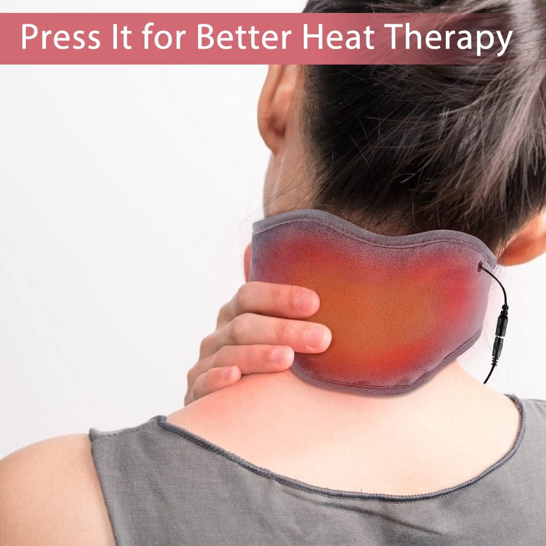 Neck Heating Pad, USB Wearable Heating Pad, Heated Wrap for Pain Relief, 3 Heat Auto Off, Electric Thermal Hot Compress Neck Brace, Heat Therapy for Soreness Stiffness