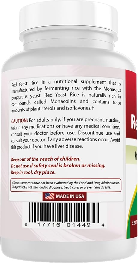 Best Naturals Red Yeast Rice 1200 mg (Non-GMO) 120 Tablets (120 Count (Pack of 3))