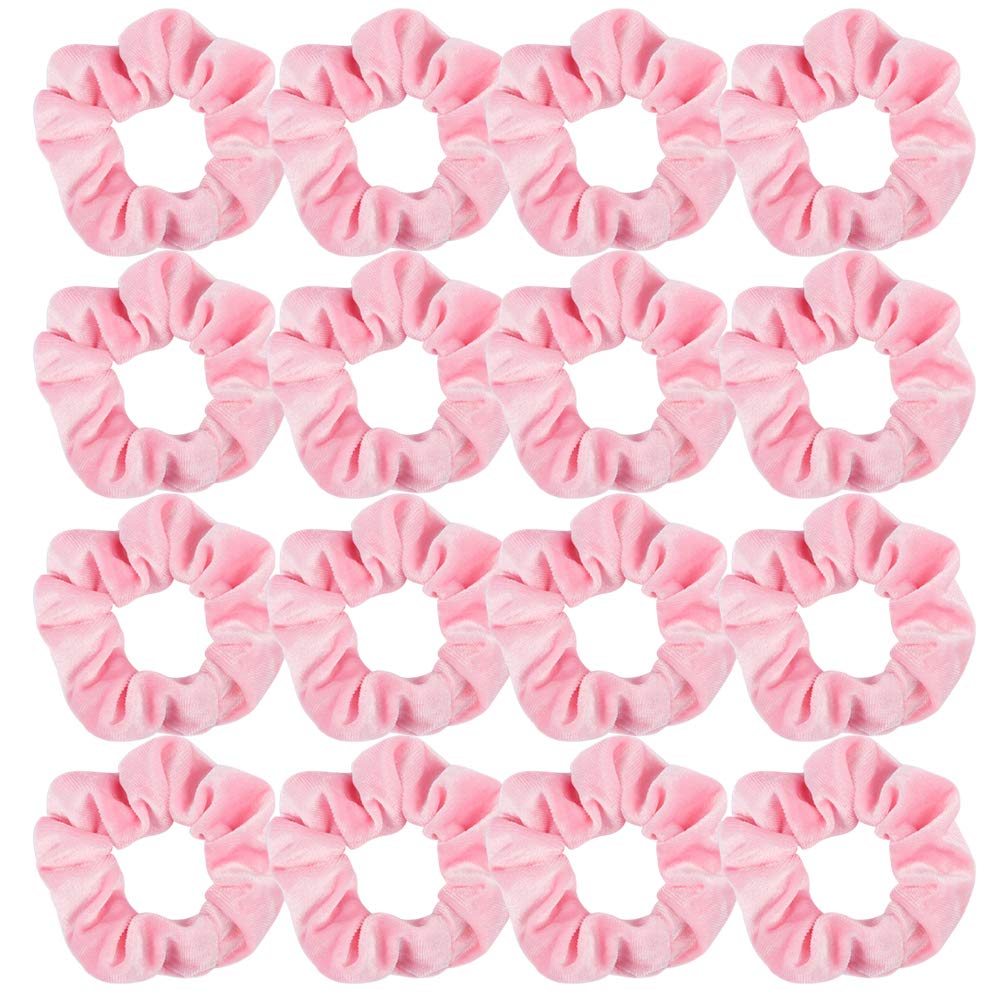 WHAVEL Pink Velvet Hair Scrunchies for Women Girls, 16 Pack Hair Scrunchies Velvet Elastics Scrunchy Bobbles Soft Hair Bands Hai