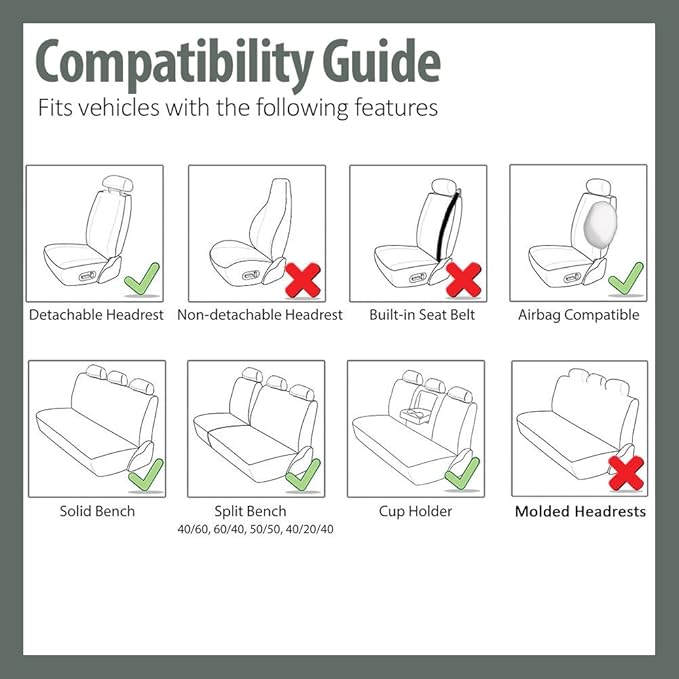 TLH Car Seat Covers Premium 3D Air Mesh Automotive Seat Covers Full Set Gray Seat Covers Airbag Compatible and Split Rear Car Seat Cover Universal Fit Interior Accessories for Cars Trucks and SUV