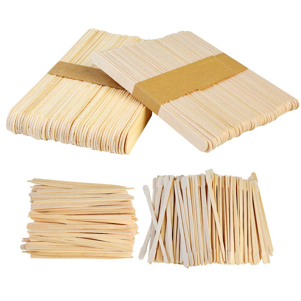 Yolyoo 400Pcs Wooden Wax Sticks Wax Spatulas Wax Applicator Craft Sticks For Hair Eyebrow Removal (400 Piece Assortment)