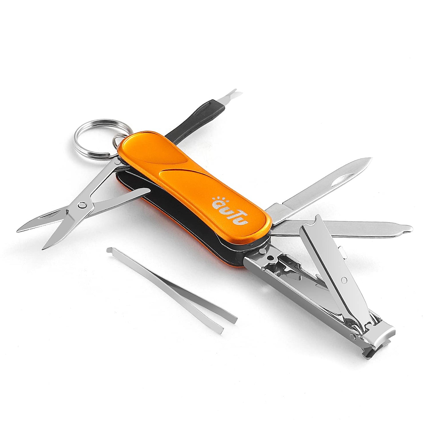 Outu Keychain Nail Clipper Multitool, 7 In 1 Edc Utility Tool With Nail Clipper, Scissors, Gifts For Him Men Husband Dad Boyfrie