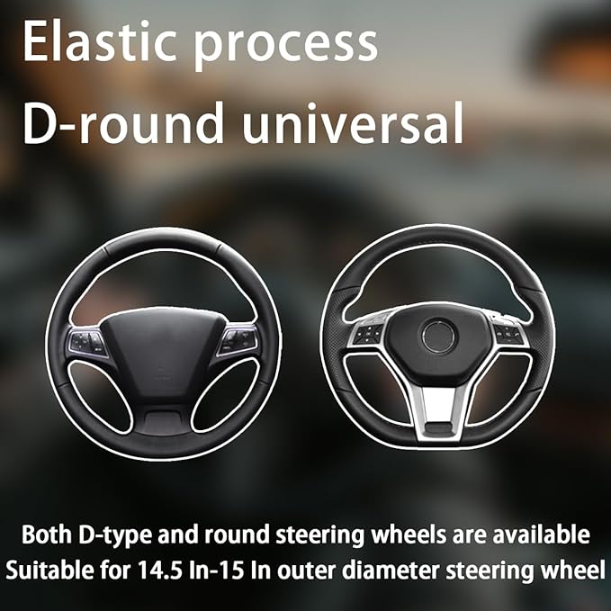 BELOMI Leather Car Steering Wheel Cover, Universal 15 Inch for Car Truck SUV, Non-Slip and Breathable, Sport Style Design Odorless Steering Wheel Protector, Automotive Interior Accessories (Purple)