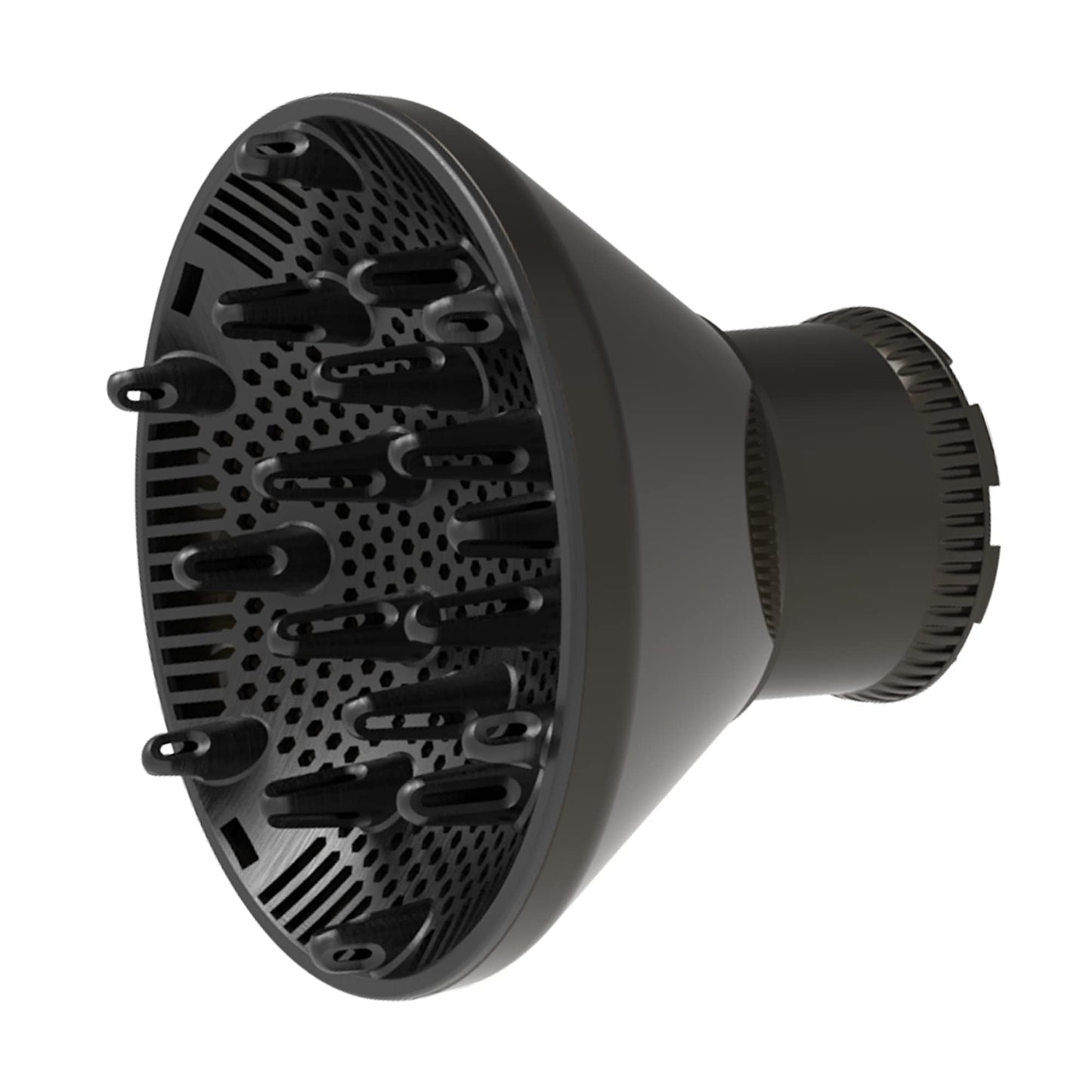 Universal Hair Diffuser Adaptable Hair Dryer Attachment For Blow Dryer Nozzles From 1.7 To 2.2 Inch Diameter (Black)