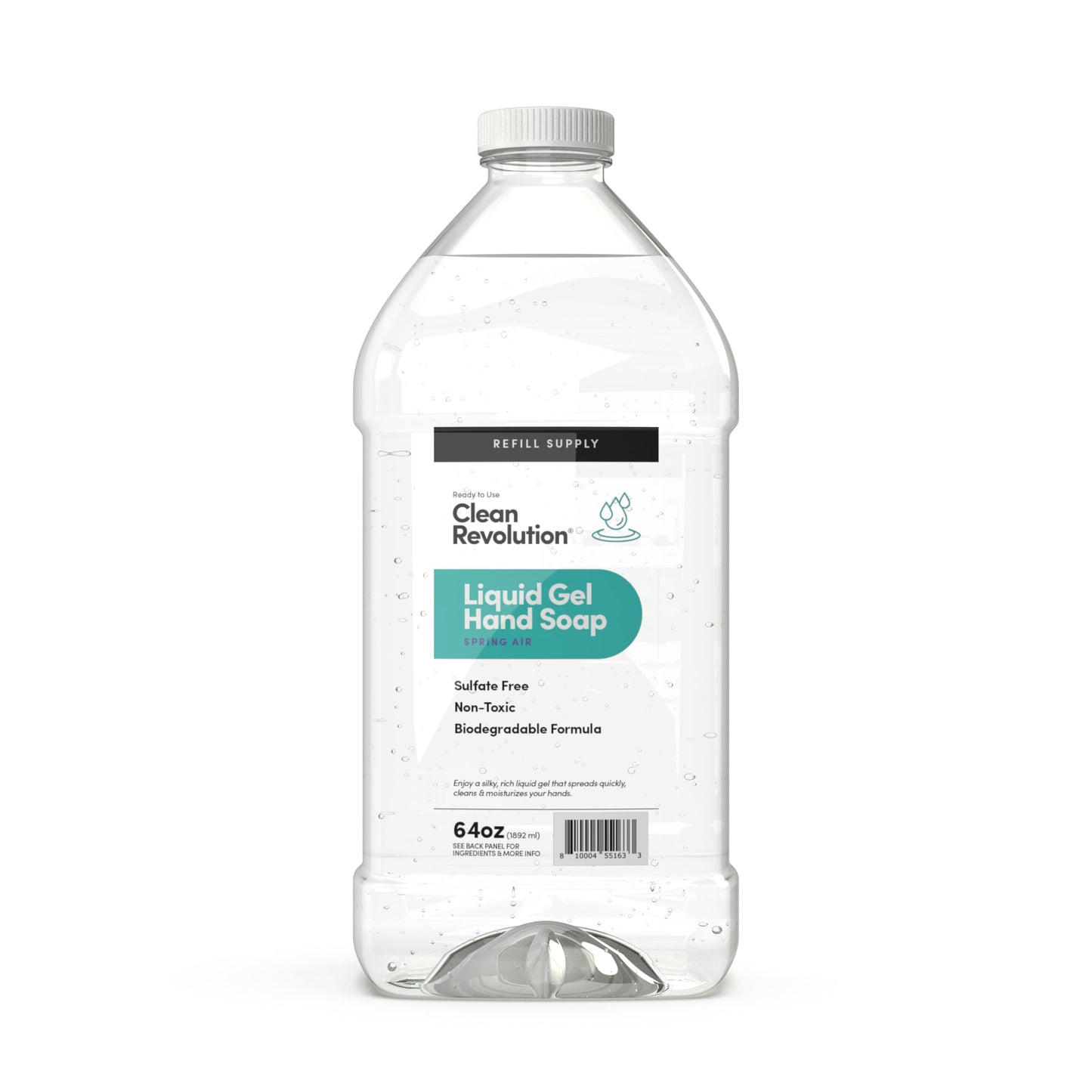 Clean Revolution Liquid Gel Hand Soap, Silky Rich Liquid, Quick Lather, Fast Rinsing, Contains Real Essential Oils (Spring Air)