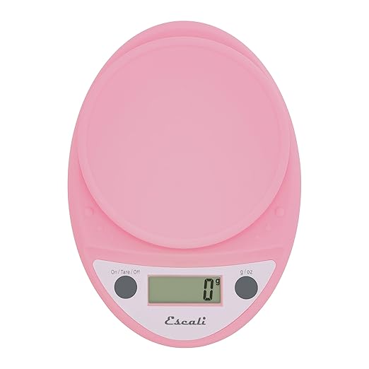 Escali Primo Digital Food Scale Multi-Functional Kitchen Scale and Baking Scale for Precise Weight Measuring and Portion Control, 8.5 x 6 x 1.5 inches, Soft Pink