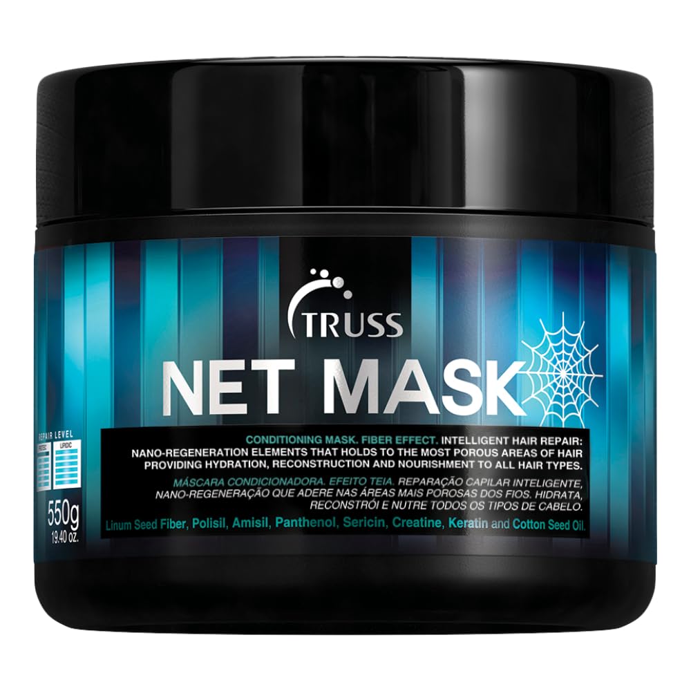 TRUSS Net Hair Mask - Deep Conditioning Treatment + Hair Repair Mask for Curly Hair - Detangle + Hydrate Curls while Soothing Da