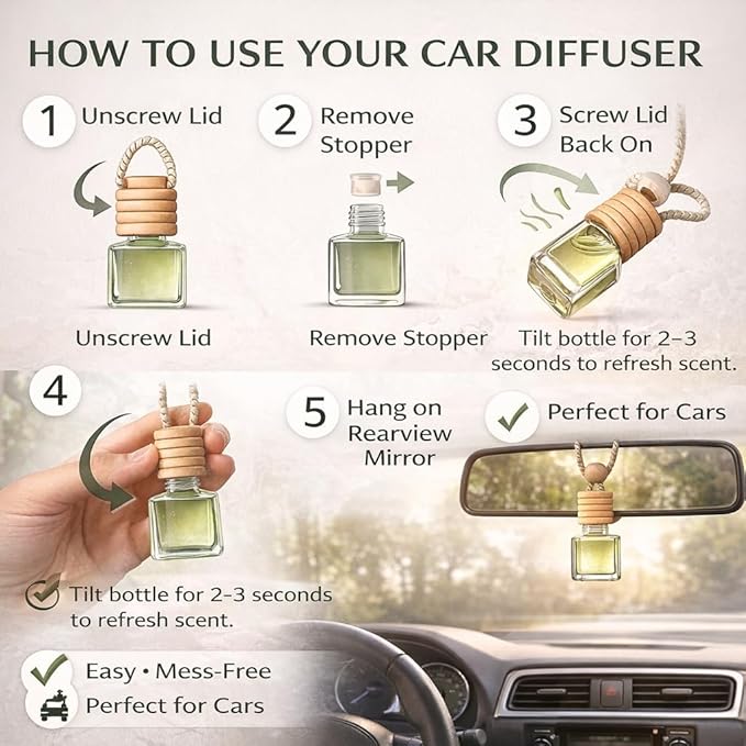 4 Pack Air fresheners | Long lasting car air fresheners, Hand-made in USA | Small room diffuser | Small Business Woman Owned. (8 ml Black Ice (Type) set of 4)