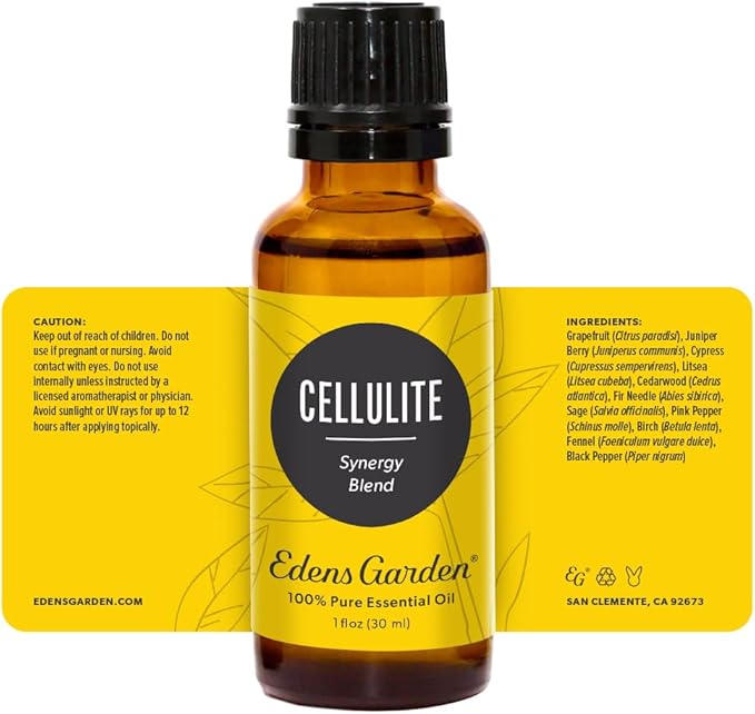Edens Garden Cellulite Essential Oil Synergy Blend, 100% Pure Therapeutic Grade (Undiluted Natural/Homeopathic Aromatherapy Scented Essential Oil Blends) 30 ml