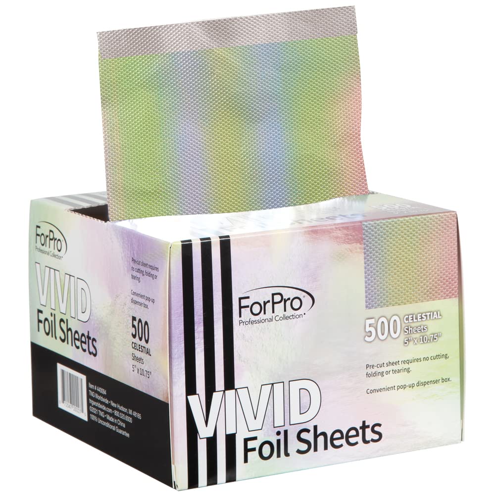 Forpro Vivid Celestial Embossed Foil Sheets, Aluminum Foil, Pop-Up Foil Dispenser, Hair Foils For Color Application And Highligh