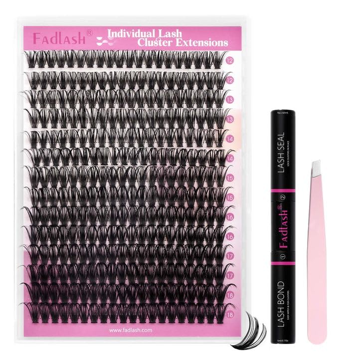 Diy Lash Extension Kit Lash Bond And Seal Lash Clusters Kit 240 Pcs Cluster Lashes D Curl With Lash Tweezers For Individual Lash