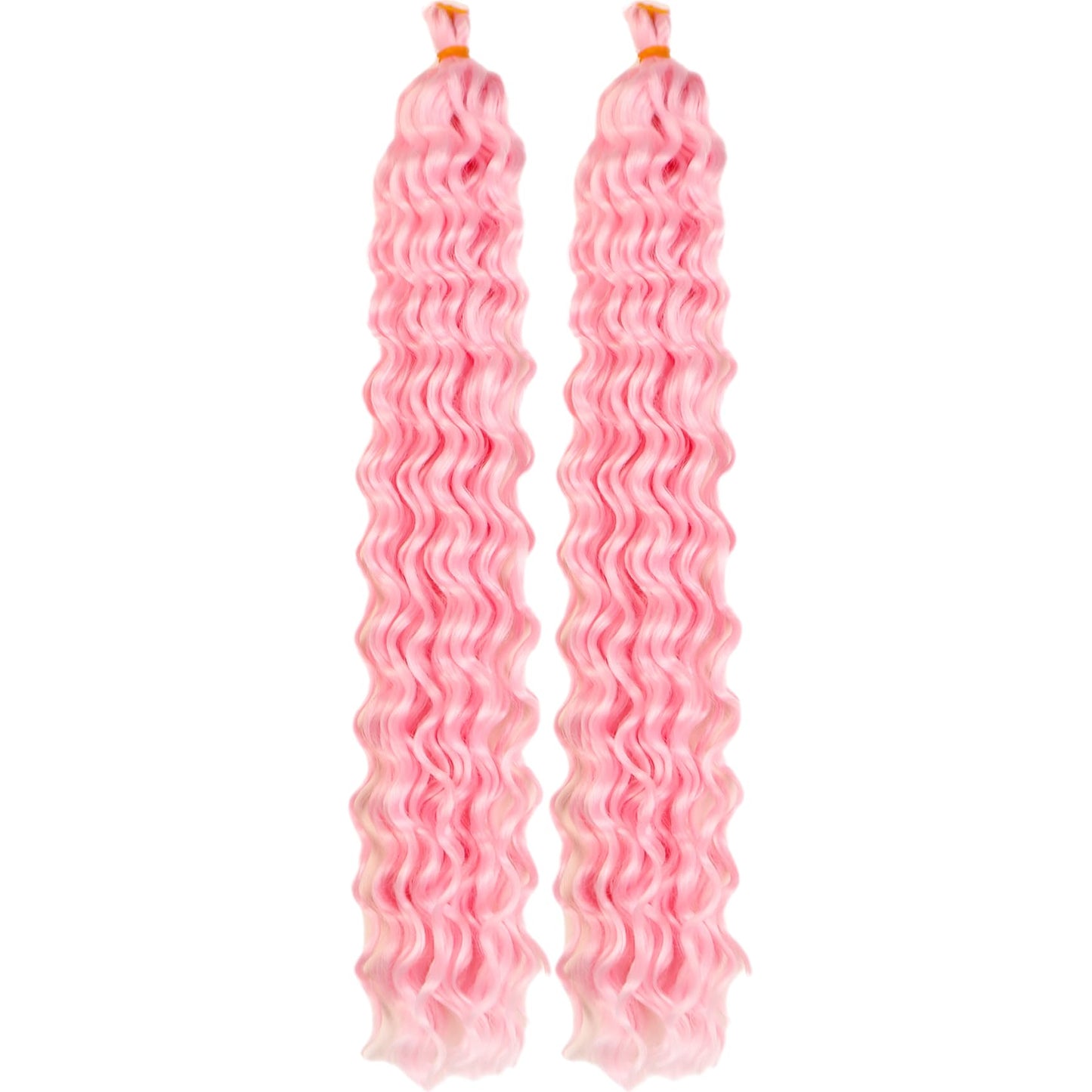 Light Pink Curly Braiding Hair Deep Wave Curly Braiding Hair For Boho Braids Crochet Braids Deep Wave 24 Inch