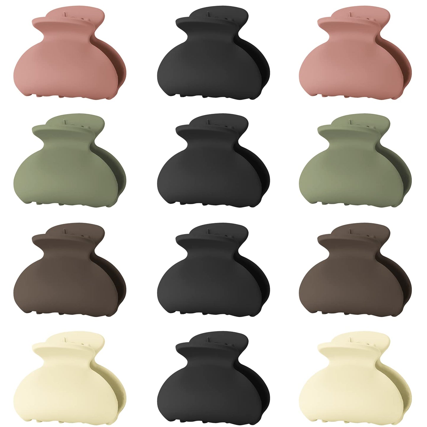 12 Pack Small Hair Claw Clips for Women Thin Fine Short Hair, 1.5 Inch Lolalet Cute Medium Size Jaw Clips Acrylic No Slip Hair C