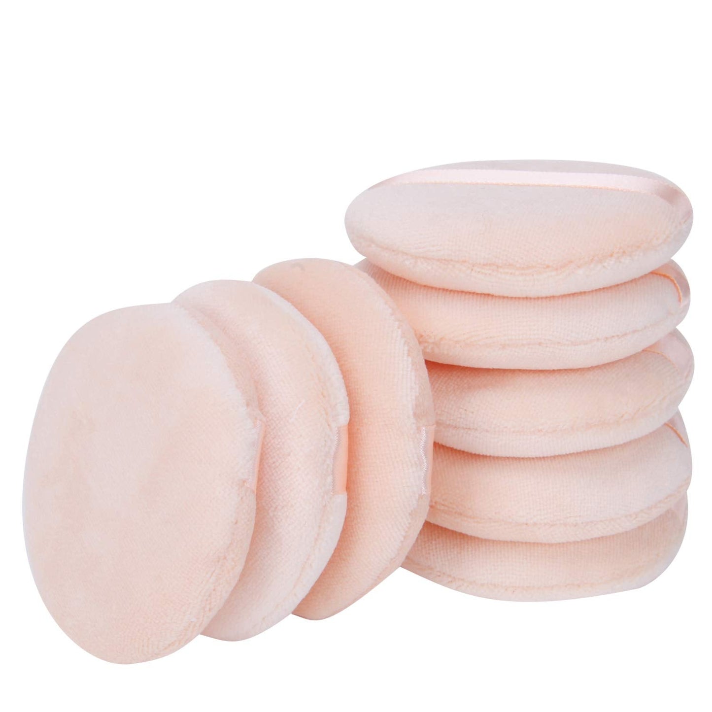 Senkary 8 Pack Face Powder Puffs Soft Cotton Makeup Powder Pads For Loose Powder, Setting Powder, Body Powder (2.36 Inch)