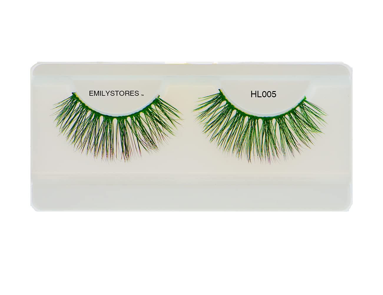 Emilystores Green 3D False Eyelashes Halloween Colorful Eye Lashes Extension Tools For Cosplay Makeup Natural Looking Masquerade
