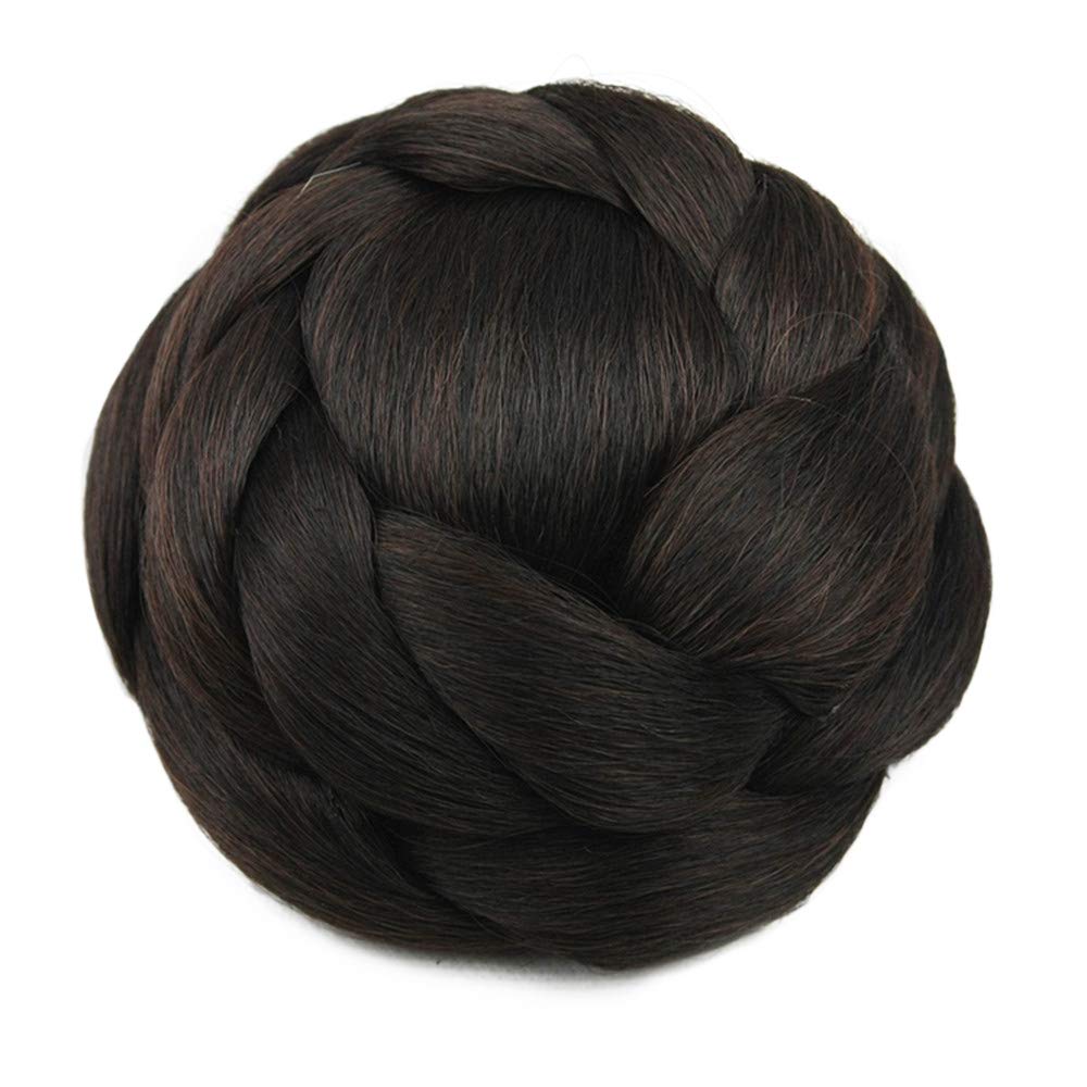 Usix Braided Hair Bun Hair Piece Updo Braided Bun Braided Chignon Hairpiece With Built-In Combs For Women Girls Party Wedding Da