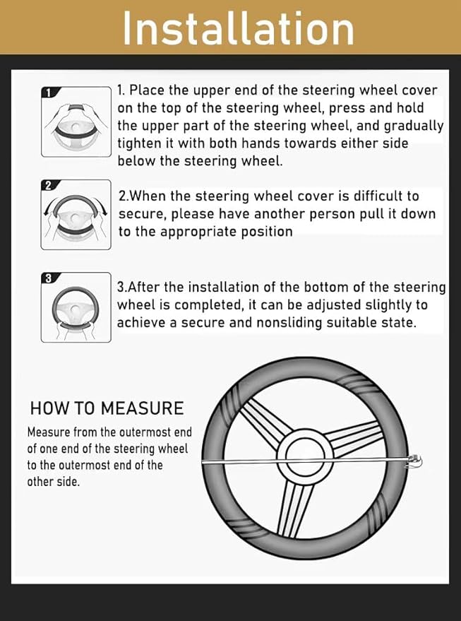 Wood Car Steering Wheel Cover Rubber Inner Ring All Car Universal Four Seasons Universal Thin Fiber Leather Anti-Slip 16 17 18 19inch for Truck (16inch, Black)